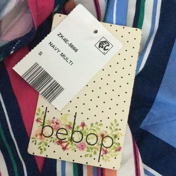 Bebop Multi Striped Cap Sleeve Skater Dress - Picture 4 of 5